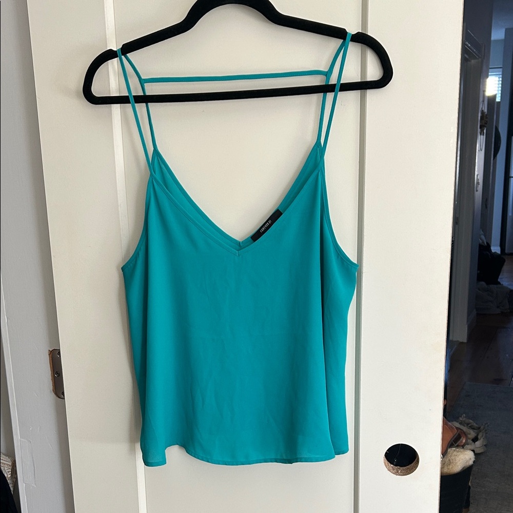 Teal V-Neck Spaghetti Strap Tank Top